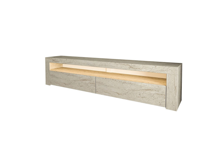 Soporte de TV de madera "Bati" - 150 x 36 x 46 cm - Travertino