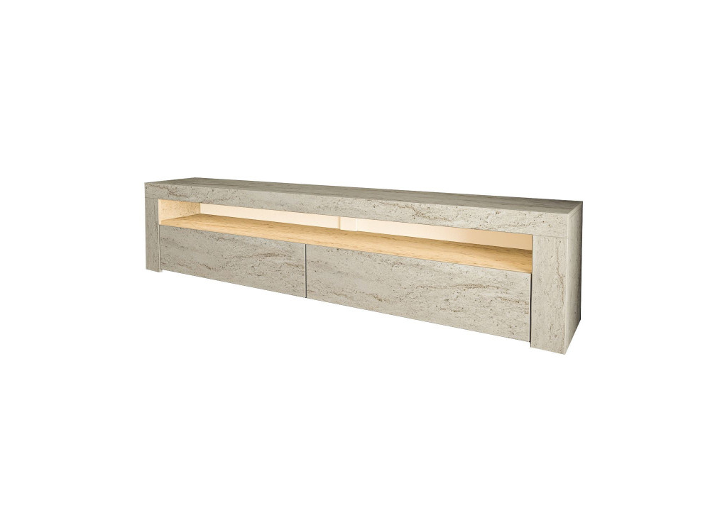 Soporte de TV de madera "Bati" - 150 x 36 x 46 cm - Travertino