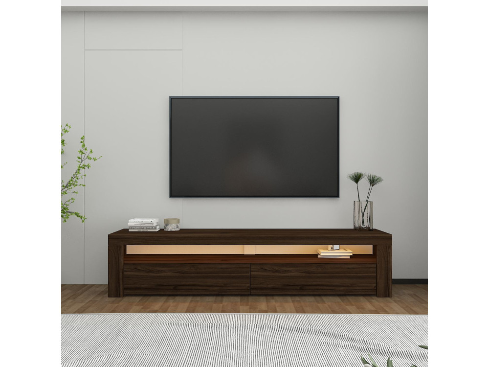 Soporte de TV de madera "Bati" - 150 x 36 x 46 cm - Marrón