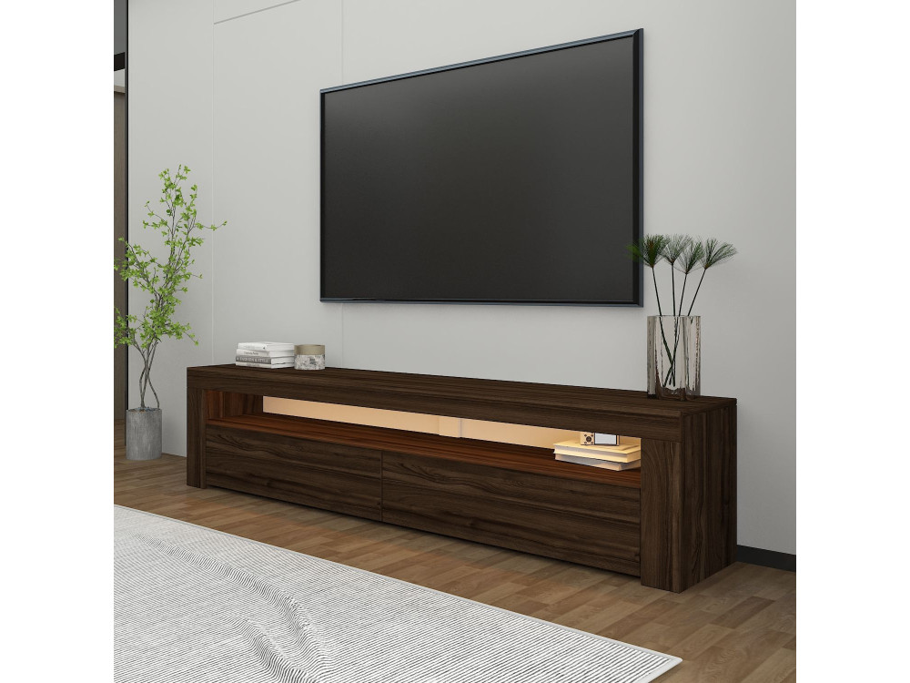 Soporte de TV de madera "Bati" - 150 x 36 x 46 cm - Marrón