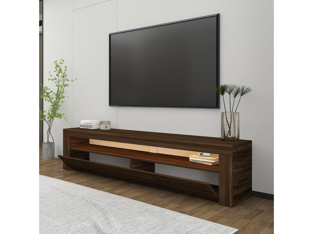 Soporte de TV de madera "Bati" - 150 x 36 x 46 cm - Marrón