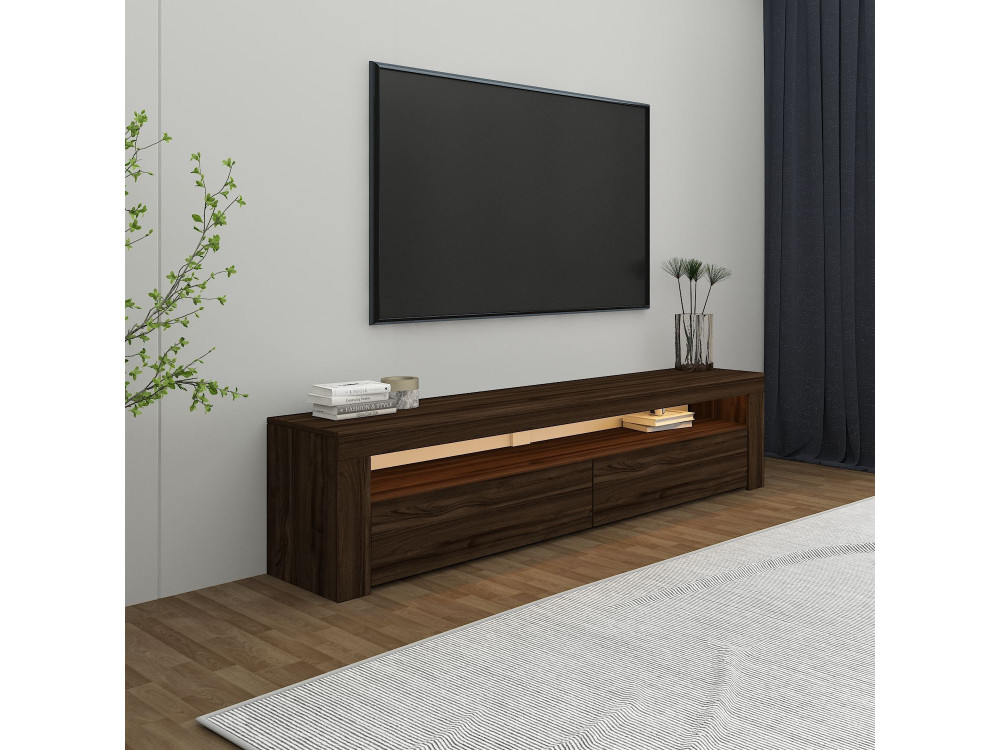 Soporte de TV de madera "Bati" - 150 x 36 x 46 cm - Marrón