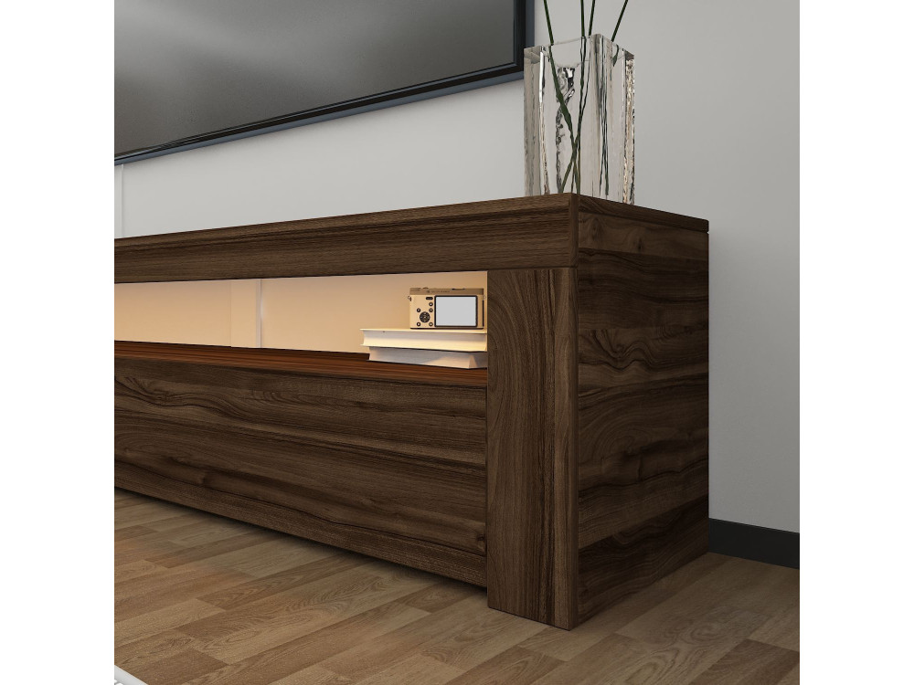 Soporte de TV de madera "Bati" - 150 x 36 x 46 cm - Marrón