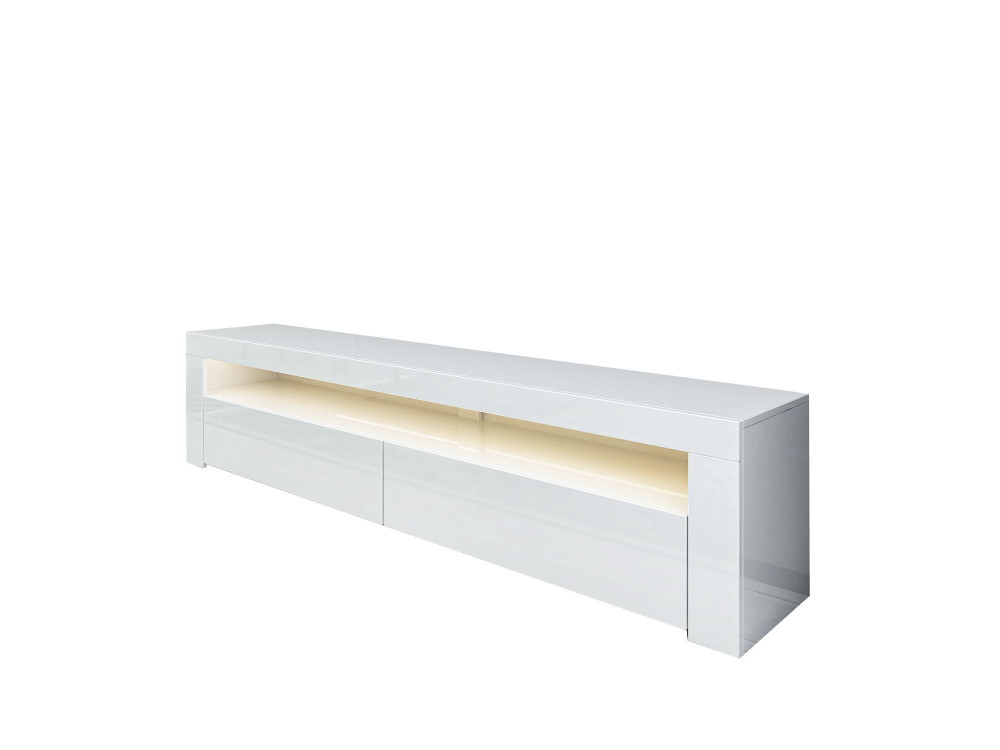 Soporte de TV de madera "Bati" - 150 x 36 x 46 cm - Blanco