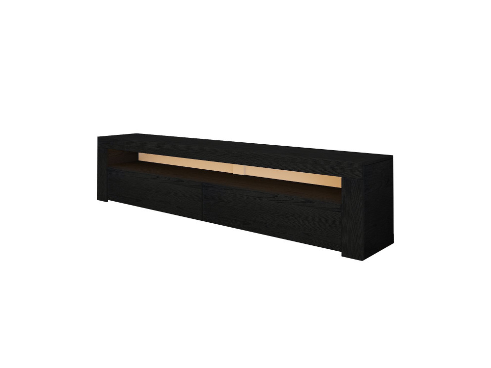 Soporte de TV de madera "Bati" - 150 x 36 x 46 cm - Negro