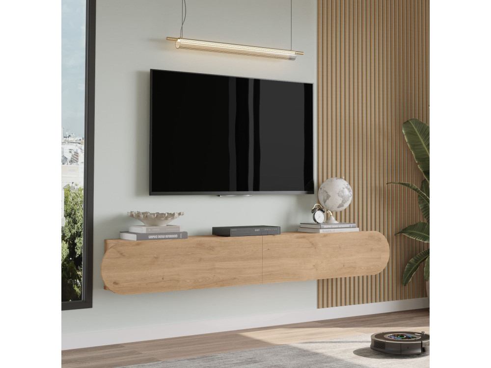 Soporte de TV de madera "LUM1" - 180 x 31 x 29 cm - Beige