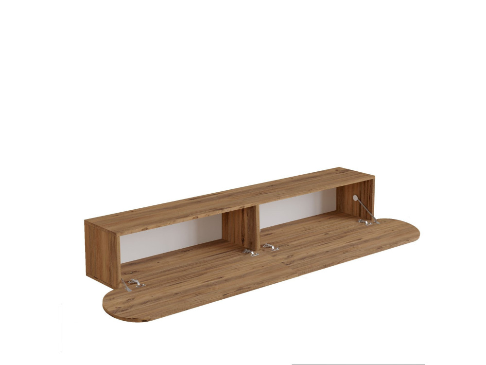 Soporte de TV de madera "LUM1" - 180 x 31 x 29 cm - Marrón