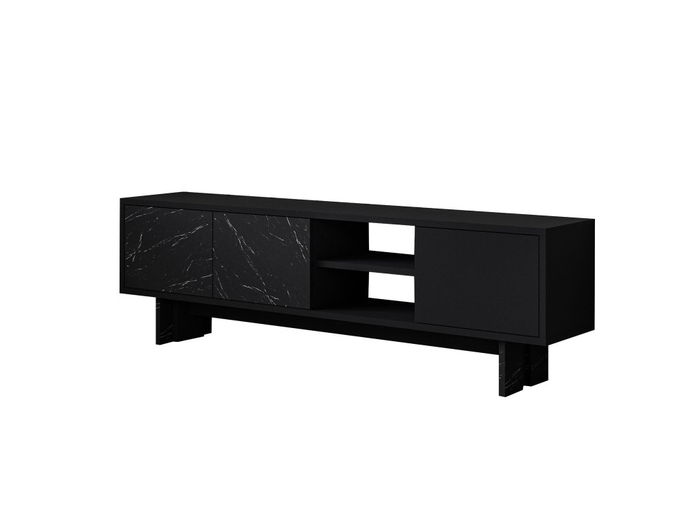 Soporte de TV de madera "Ravello" - 150 x 30 x 45 cm - Negro