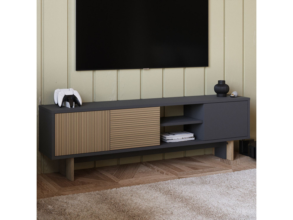 Soporte de TV de madera "Ravello" - 150 x 30 x 45 cm - Marrón