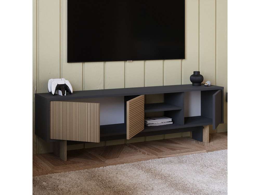 Soporte de TV de madera "Ravello" - 150 x 30 x 45 cm - Marrón