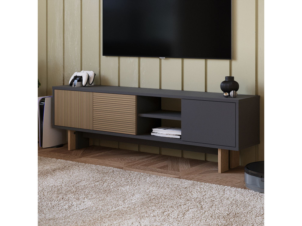 Soporte de TV de madera "Ravello" - 150 x 30 x 45 cm - Marrón