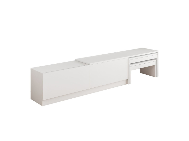 Soporte de TV de madera "Nest" - 180 x 30 x 36 cm - Blanco