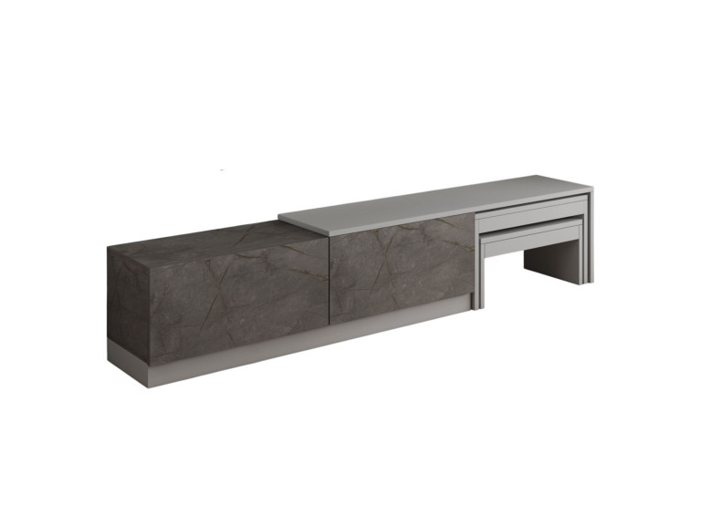 Soporte de TV de madera "Nest" - 180 x 30 x 36 cm - Gris