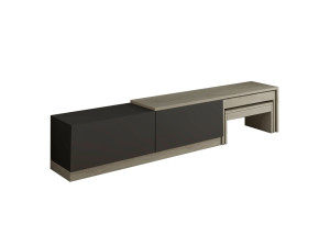 Soporte de TV de madera "Nest" - 180 x 30 x 36 cm - Gris antracita