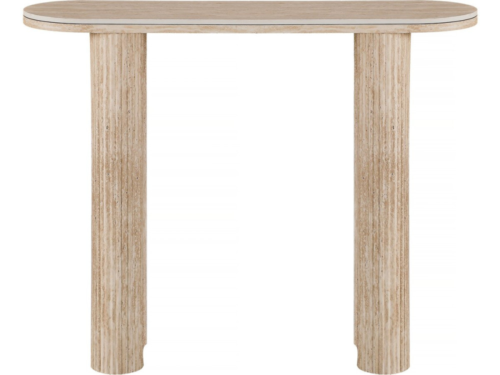 Consola de cerámica travertino "Alba" - 100 x 30 x 80 cm - Marrón