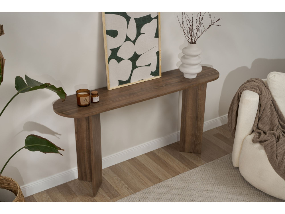 Consola de madera "Sira" - 150 x 35 x 75 cm - Nogal
