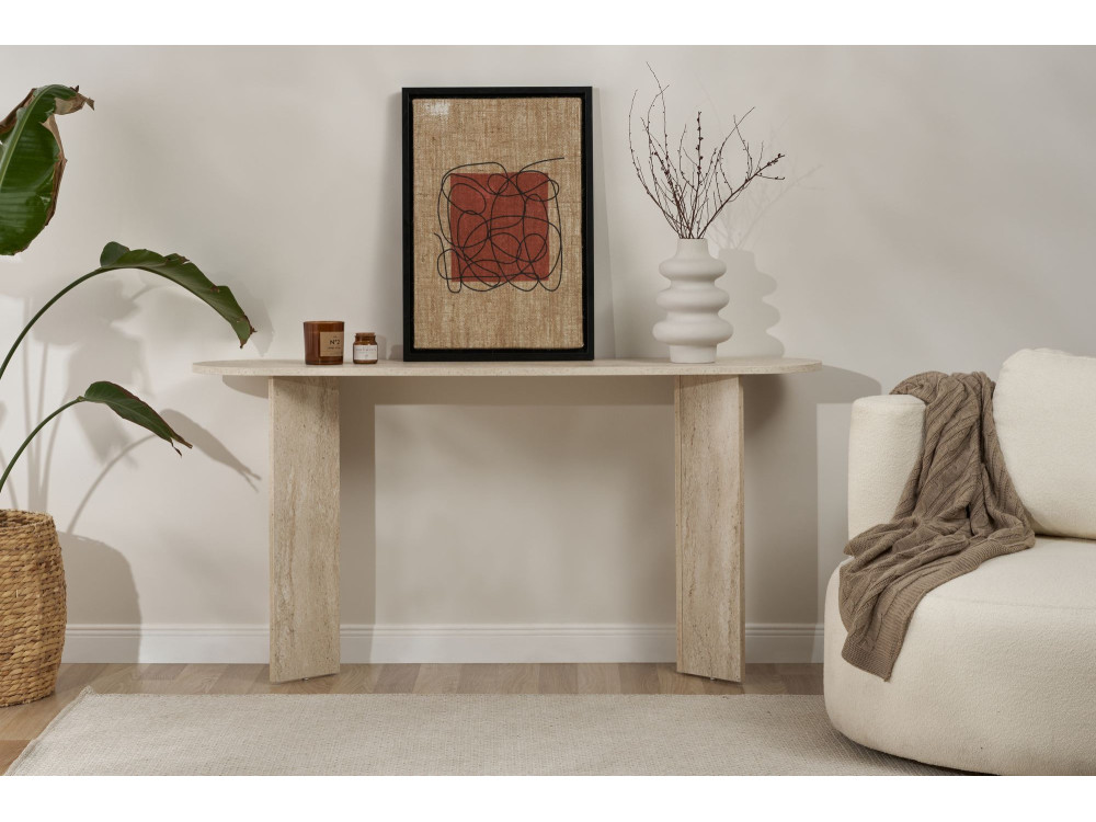 Consola de madera "Sira" - 150 x 35 x 75 cm - Travertino