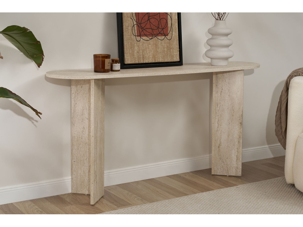 Consola de madera "Sira" - 150 x 35 x 75 cm - Travertino
