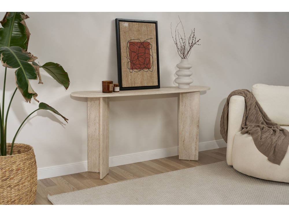 Consola de madera "Sira" - 150 x 35 x 75 cm - Travertino