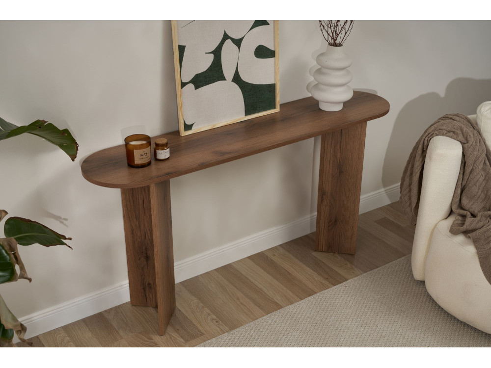 Consola de madera "Sira" - 150 x 35 x 75 cm - Nogal