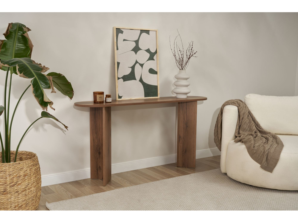 Consola de madera "Sira" - 150 x 35 x 75 cm - Nogal