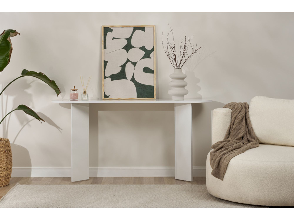 Consola de madera "Sira" - 150 x 35 x 75 cm - Blanco