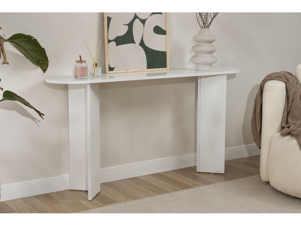 Consola de madera "Sira" - 150 x 35 x 75 cm - Blanco