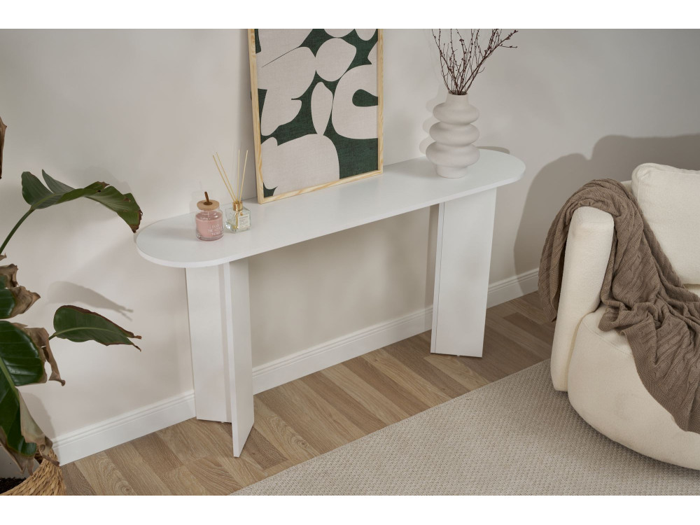 Consola de madera "Sira" - 150 x 35 x 75 cm - Blanco