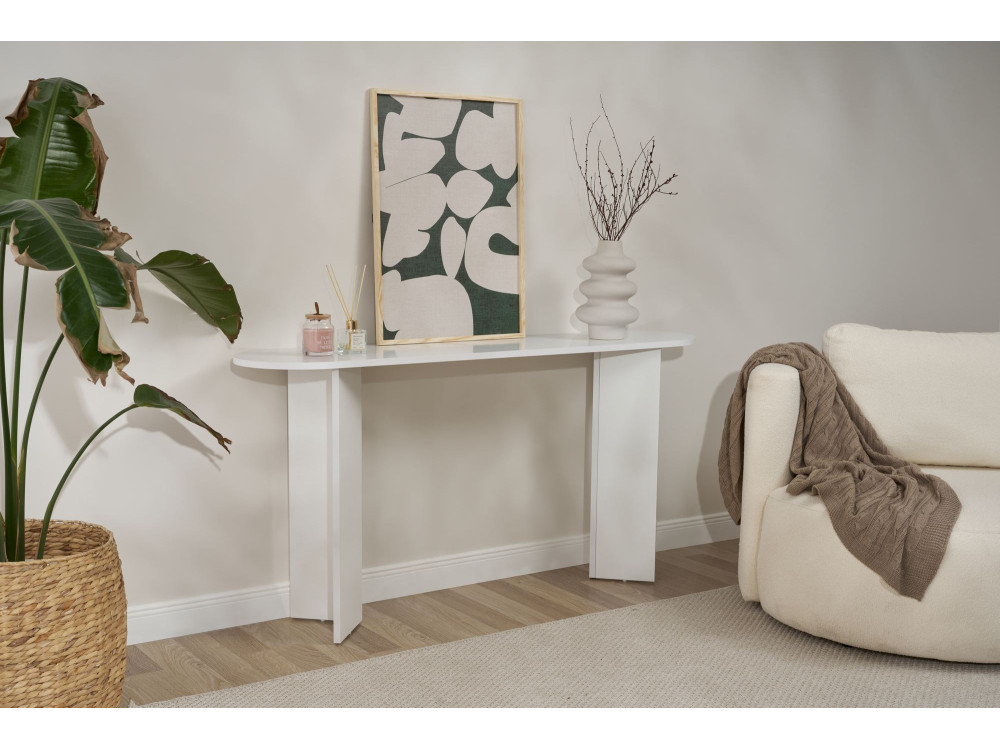 Consola de madera "Sira" - 150 x 35 x 75 cm - Blanco