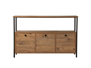 Consola de madera "Solace" - 120 x 29 x 77 cm - Pino atlántico negro