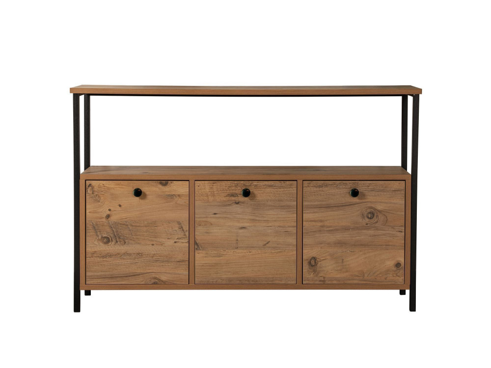 Consola de madera "Solace" - 120 x 29 x 77 cm - Pino atlántico negro