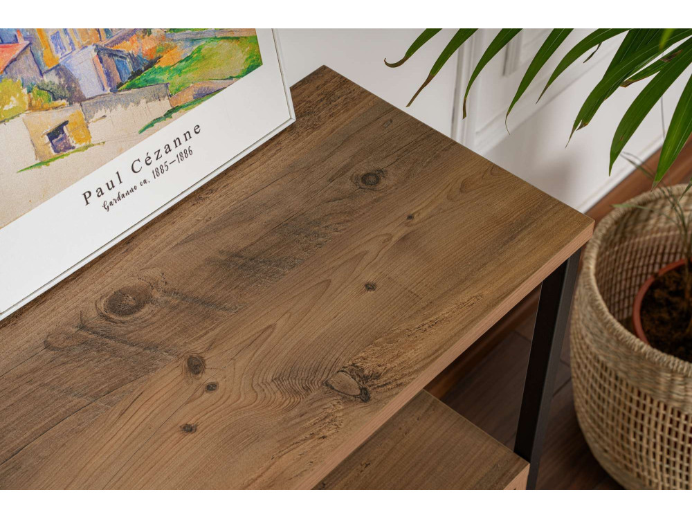 Consola de madera "Solace" - 120 x 29 x 77 cm - Pino atlántico negro