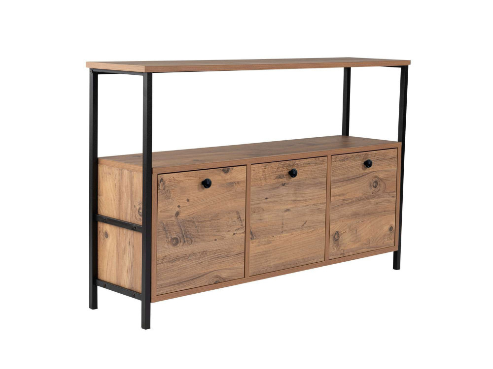 Consola de madera "Solace" - 120 x 29 x 77 cm - Pino atlántico negro