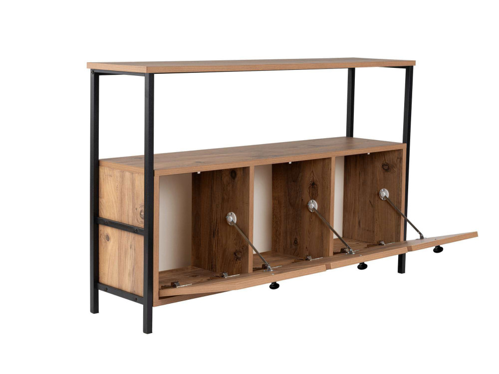 Consola de madera "Solace" - 120 x 29 x 77 cm - Pino atlántico negro