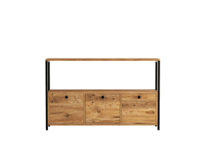 Aparador de madera "Nero" - 120 x 30 x 75 cm - Pino atlántico negro