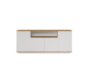 Aparador de madera "FR15" - 180 x 44 x 75 cm - Pino Atlántico Blanco