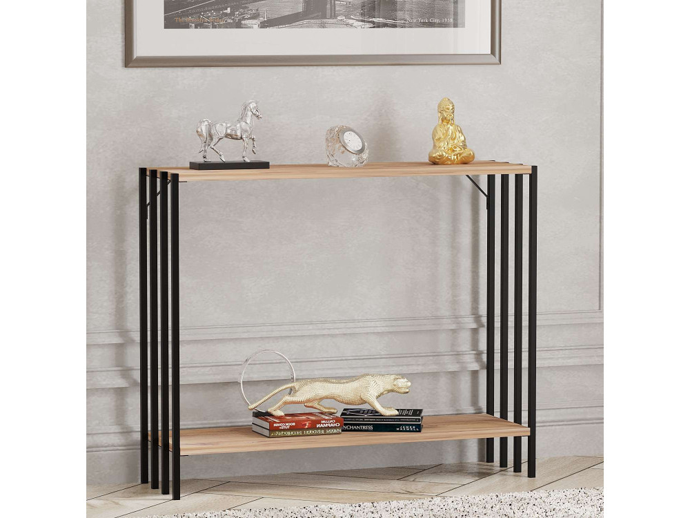 Consola de madera "Verona" - 90 x 26 x 74 cm - Pino negro atlántico