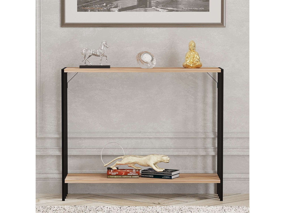 Consola de madera "Verona" - 90 x 26 x 74 cm - Pino negro atlántico