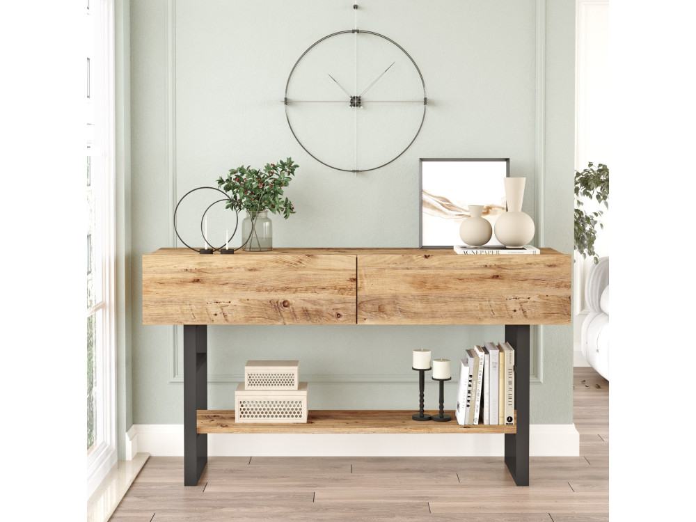 Consola de madera "ML23" - 138 x 43 x 75 cm - Beige
