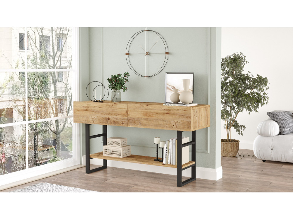 Consola de madera "ML23" - 138 x 43 x 75 cm - Beige