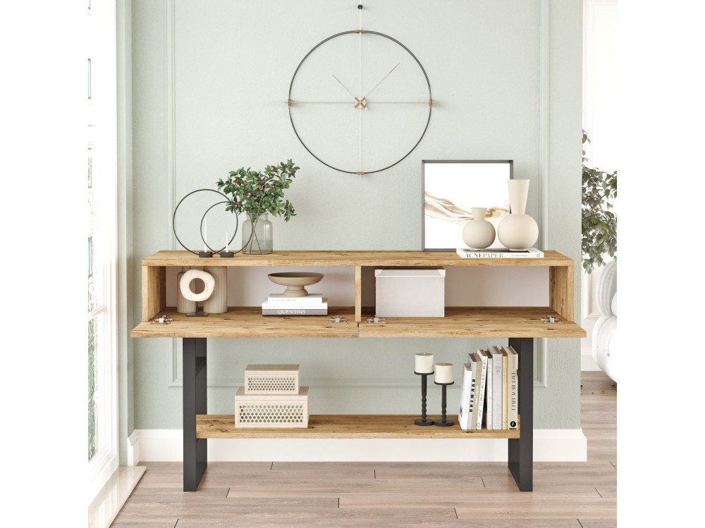 Consola de madera "ML23" - 138 x 43 x 75 cm - Beige
