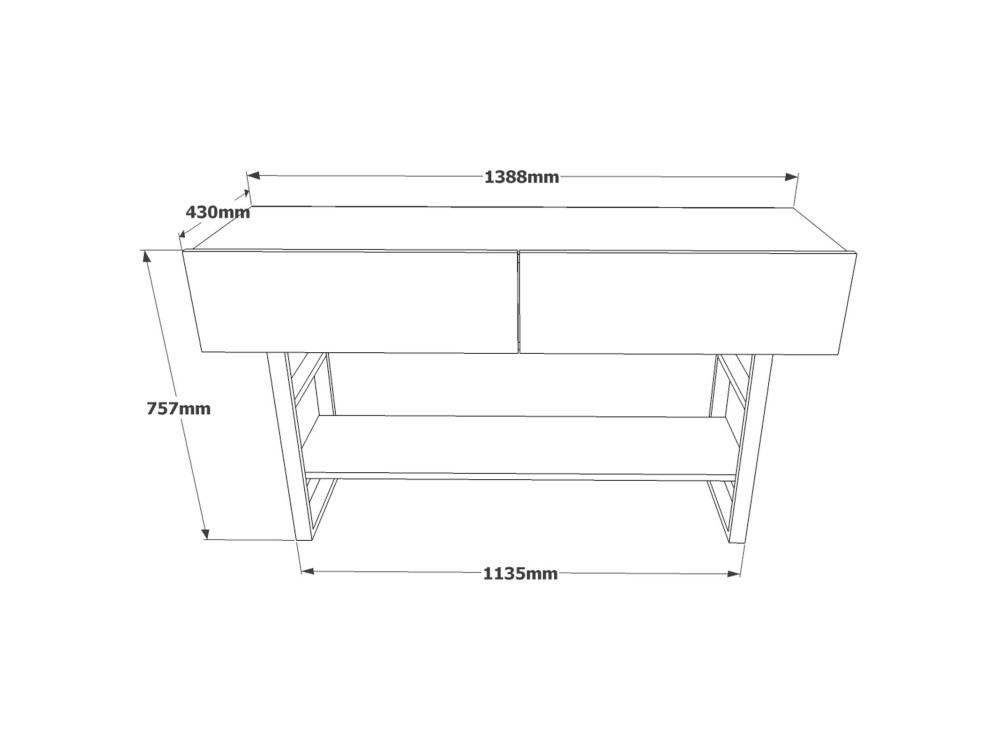 Consola de madera "ML23" - 138 x 43 x 75 cm - Beige