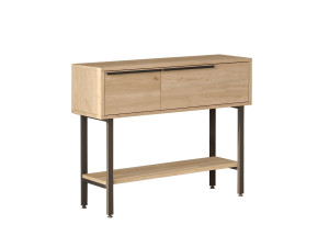 Consola de madera "Calvin" con espejo - 100 x 30 x 76 cm - Marrón