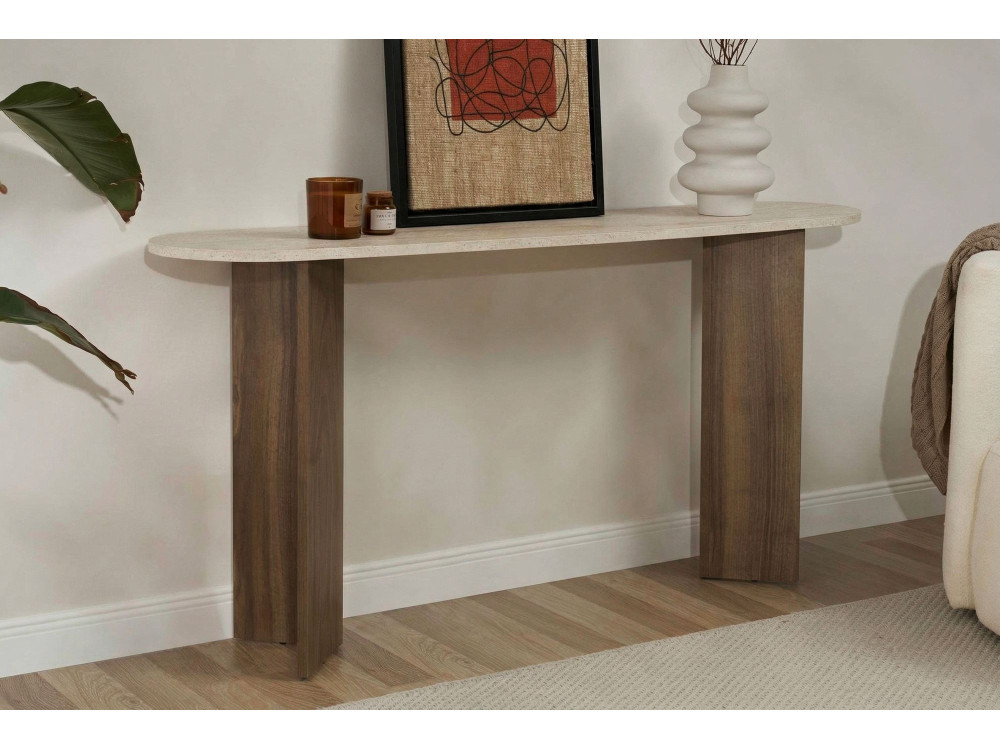 Consola de madera "Sira" - 150 x 35 x 75 cm - Travertino