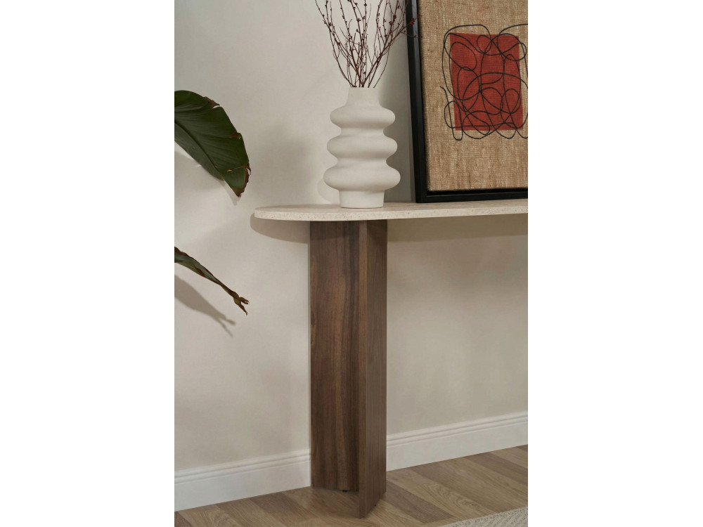 Consola de madera "Sira" - 150 x 35 x 75 cm - Travertino