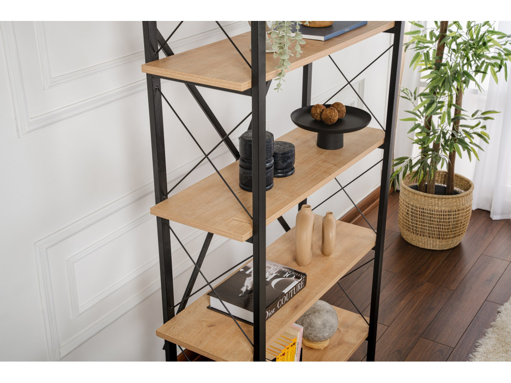Librería de madera "Elysian" - 90 x 33 x 180 cm - BlackOak