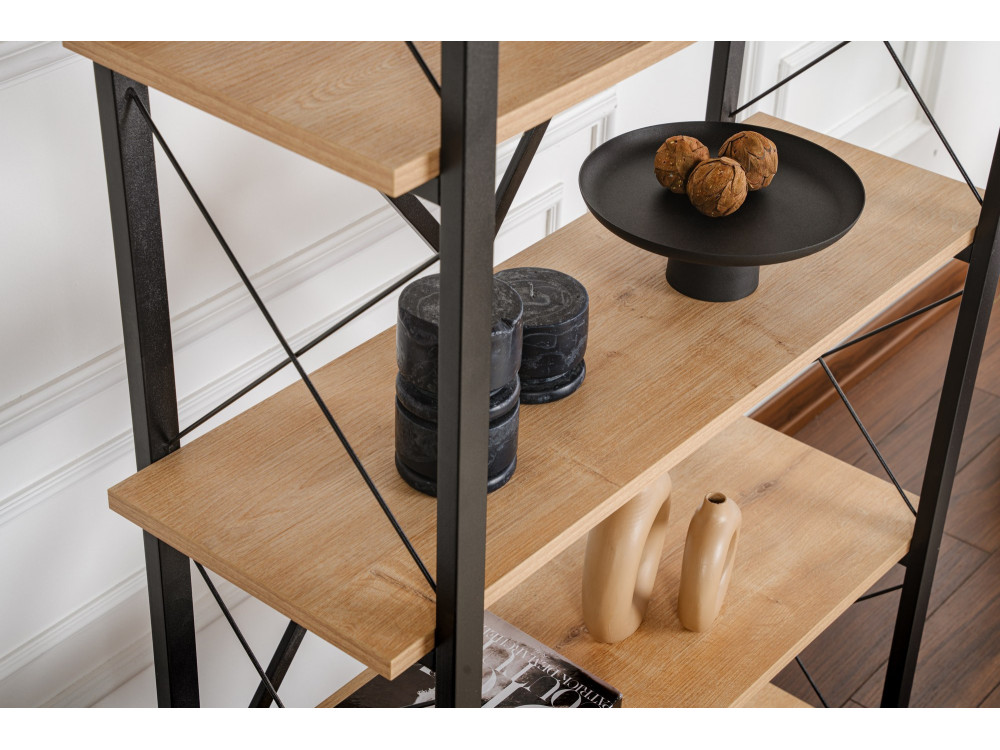 Librería de madera "Elysian" - 90 x 33 x 180 cm - BlackOak