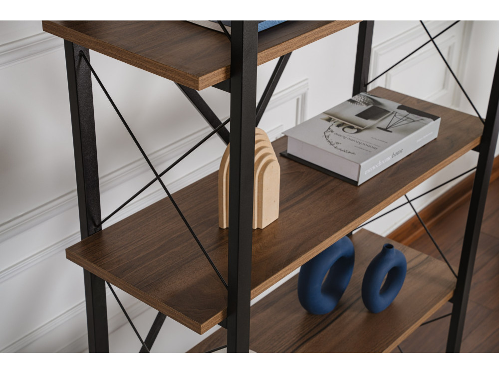 Librería de madera "Elysian" - 90 x 33 x 180 cm - NogalNegro