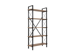 Librería de madera "Elysian" - 90 x 33 x 180 cm - Pino AtlánticoNegro