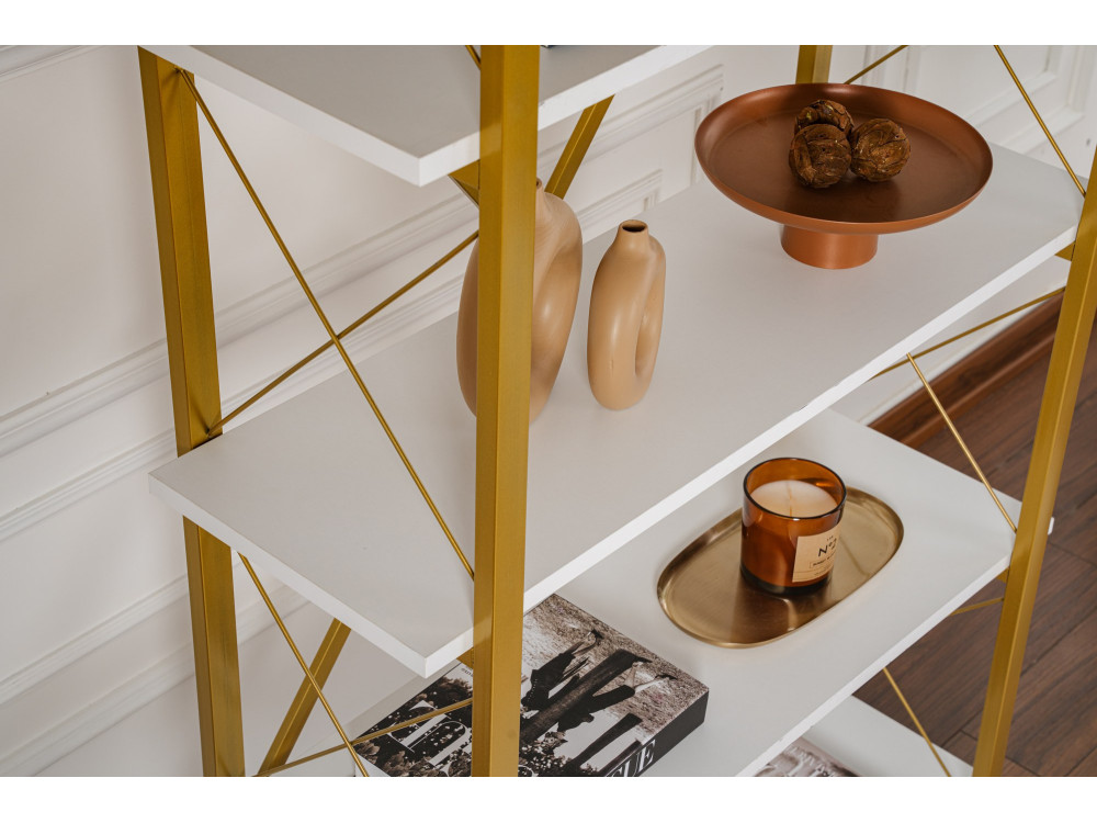 Librería de madera "Elysian" - 90 x 33 x 180 cm - Oro blanco